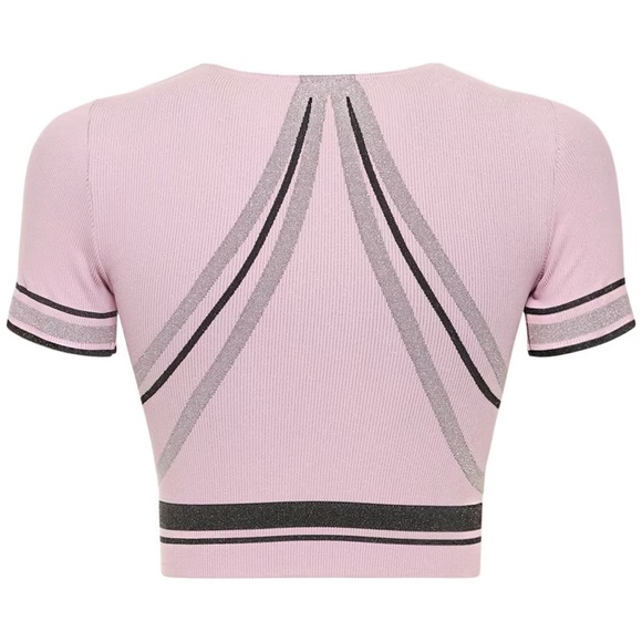 NWT Wolford Shaping Stripes Striped stretch knit Crop Top